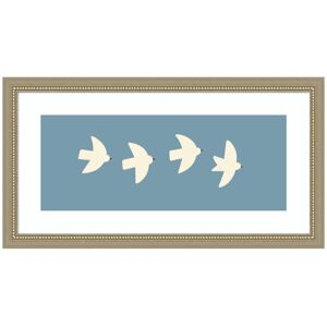 Kate and Laurel Minimalist Birds Panel Blue by Laura Moss Framed Wall Art Print Silver 26x14 Kate and Laurel Minimalist Birds Panel Blue by Laura Moss Framed Wall Art Print Silver 26x14