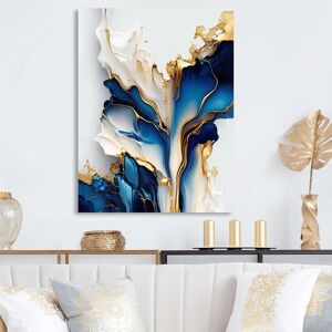 DESIGN ART Designart 'Abstract Geode Gold And Blue Marble Shape III' Animals Canvas Wall Art Gold,Blue 24 in. wide x 32 in. high DESIGN ART Designart 'Abstract Geode Gold And Blue Marble Shape III' Animals Canvas Wall Art Gold,Blue 24 in. wide x 32 in. high