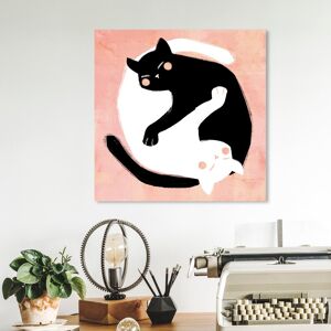 Wynwood Studio 'Yin Yang Cats' Animals Wall Art Canvas Print Cats and Kitties - Pink, White Pink 12 x 12 Wynwood Studio 'Yin Yang Cats' Animals Wall Art Canvas Print Cats and Kitties - Pink, White Pink 12 x 12