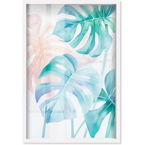 Aqua and Coral Nature Wall Decor Shadowbox Print by Art Remedy Blue 24 Aqua and Coral Nature Wall Decor Shadowbox Print by Art Remedy Blue 24