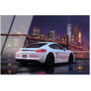 City Nights Glowing Cars Art Acrylic Print by Notoriart White 45 City Nights Glowing Cars Art Acrylic Print by Notoriart White 45