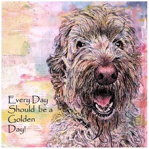 Trademark Fine Art Let Your Art Soar 'Golden Doodle Day' Canvas Art Grey 14 x 14 Trademark Fine Art Let Your Art Soar 'Golden Doodle Day' Canvas Art Grey 14 x 14