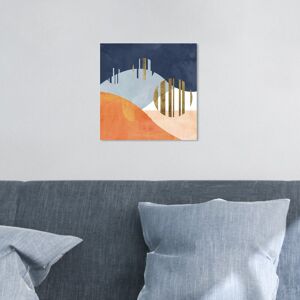 Wynwood Studio 'The Desert Night' Abstract Wall Art Canvas Print Geometric - Blue, Orange Blue 12 x 12 Wynwood Studio 'The Desert Night' Abstract Wall Art Canvas Print Geometric - Blue, Orange Blue 12 x 12