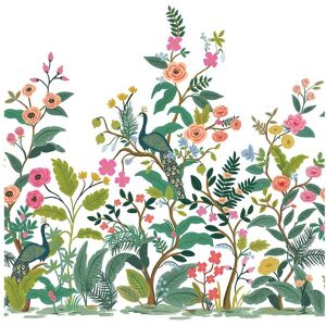 Rifle Paper Co.Peacock White Wall Mural White 122.4 In. L X 27.0 In. W X 0.03 In. D Rifle Paper Co.Peacock White Wall Mural White 122.4 In. L X 27.0 In. W X 0.03 In. D