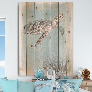DESIGN ART Designart 'Coastal Sea Life I Turtle sketches' Nautical & Coastal Print on Natural Pine Wood - Grey 12 in. wide x 20 in. high DESIGN ART Designart 'Coastal Sea Life I Turtle sketches' Nautical & Coastal Print on Natural Pine Wood - Grey 12 in. wide x 20 in. high