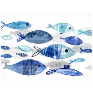 Trademark Fine Art Annie Warren 'Fish Parade I' Canvas Art White 24 x 32 Trademark Fine Art Annie Warren 'Fish Parade I' Canvas Art White 24 x 32