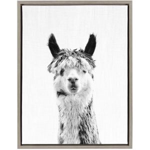 Kate and Laurel Sylvie Llama Portrait Framed Canvas Art, Gray 18x24 Grey 18 x 24 Kate and Laurel Sylvie Llama Portrait Framed Canvas Art, Gray 18x24 Grey 18 x 24