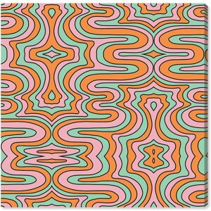 Wynwood Studio Canvas Abstract Polarizado Pattern Orange and Mint Green Modern & Contemporary Wall Art Canvas Print Orange 30 x 30 Wynwood Studio Canvas Abstract Polarizado Pattern Orange and Mint Green Modern & Contemporary Wall Art Canvas Print Orange 30 x 30