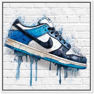 White Sneaker Drip Wall Sports Art Framed Canvas Print by Art Remedy Blue 20 White Sneaker Drip Wall Sports Art Framed Canvas Print by Art Remedy Blue 20