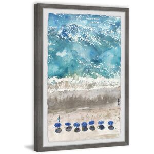 HomeStock Blue Sunshade Painting Print - Island Oasis Wall Art - Framed Home Decor Multi 30 x 20 HomeStock Blue Sunshade Painting Print - Island Oasis Wall Art - Framed Home Decor Multi 30 x 20