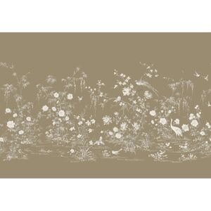 Ronald Redding Flowering Vine Chino Brown Wall Mural Beige 122.4 In. L X 25.25 In. W X 0.03 In. D Ronald Redding Flowering Vine Chino Brown Wall Mural Beige 122.4 In. L X 25.25 In. W X 0.03 In. D