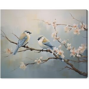 Two Birds And A Blossom Branch Rustic Chic Farmhouse Canvas Wall Art by Art Remedy, Gallery Wrapped Grey 20 Two Birds And A Blossom Branch Rustic Chic Farmhouse Canvas Wall Art by Art Remedy, Gallery Wrapped Grey 20