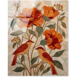 Two Birds Floral Decor Acrylic Print by Art Remedy Pink 30 Two Birds Floral Decor Acrylic Print by Art Remedy Pink 30