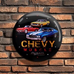 American Art Decor Dome Shaped Metal Wall Art Sign - 15 Chevy Muscle 15 American Art Decor Dome Shaped Metal Wall Art Sign - 15 Chevy Muscle 15