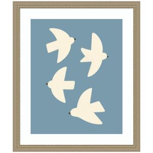 Kate and Laurel Minimalist Birds Poster Blue by Laura Moss Framed Wall Art Print Silver 22x26 Kate and Laurel Minimalist Birds Poster Blue by Laura Moss Framed Wall Art Print Silver 22x26
