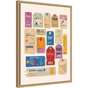 Kate and Laurel Travel Tags by Honey Island Studio Framed Canvas Wall Art Print Beige 18x24 Kate and Laurel Travel Tags by Honey Island Studio Framed Canvas Wall Art Print Beige 18x24