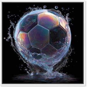 Crystalized Soccer Ball Sports Art Framed Canvas Print by Art Remedy Blue 24 Crystalized Soccer Ball Sports Art Framed Canvas Print by Art Remedy Blue 24
