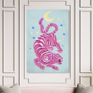 Wynwood Studio Canvas Animals Neon Lunar Tiger Pink and Pastel Yellow Modern & Contemporary Wall Art Canvas Print Pink 54 x 36 Wynwood Studio Canvas Animals Neon Lunar Tiger Pink and Pastel Yellow Modern & Contemporary Wall Art Canvas Print Pink 54 x 36
