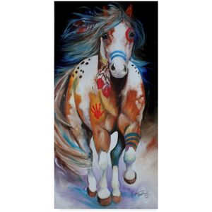 Trademark Fine Art Marcia Baldwin 'Brave The Indian War Horse' Canvas Art Multi 16 x 32 Trademark Fine Art Marcia Baldwin 'Brave The Indian War Horse' Canvas Art Multi 16 x 32
