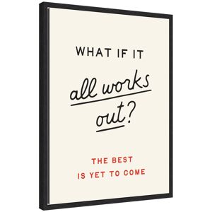 Kate and Laurel Motivational Poster, What if it All Works Out Dopamine Decor for Home by Lucky Guava Framed Canvas Wall Art Black 18x24 Kate and Laurel Motivational Poster, What if it All Works Out Dopamine Decor for Home by Lucky Guava Framed Canvas Wall Art Black 18x24