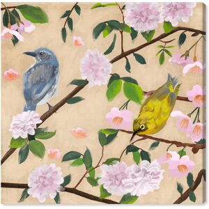 Birds Cuddle Canvas by Art Remedy, Gallery Wrapped Yellow 20 Birds Cuddle Canvas by Art Remedy, Gallery Wrapped Yellow 20