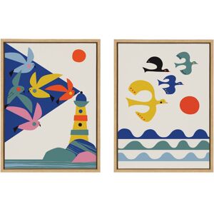 Kate and Laurel Sylvie Lighthouse Birds Canvas Art Set by Rachel Lee Beige 2 Piece Set 18x24 Kate and Laurel Sylvie Lighthouse Birds Canvas Art Set by Rachel Lee Beige 2 Piece Set 18x24
