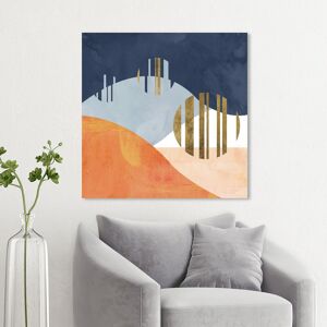 Wynwood Studio 'The Desert Night' Abstract Wall Art Canvas Print Geometric - Blue, Orange Blue 30 x 30 Wynwood Studio 'The Desert Night' Abstract Wall Art Canvas Print Geometric - Blue, Orange Blue 30 x 30