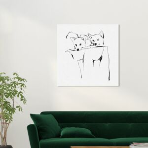 Wynwood Studio Canvas Animals Stick For Two Black and Modern & Contemporary Wall Art Canvas Print Black 30 x 30 Wynwood Studio Canvas Animals Stick For Two Black and Modern & Contemporary Wall Art Canvas Print Black 30 x 30