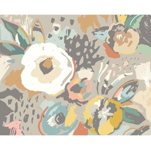 Origin Neutral Abstract Floral Wall Mural Grey Oversized Origin Neutral Abstract Floral Wall Mural Grey Oversized
