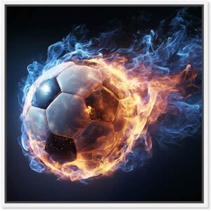 Flaming Soccer Ball Sports Art Framed Canvas Print by Art Remedy Red 24 Flaming Soccer Ball Sports Art Framed Canvas Print by Art Remedy Red 24
