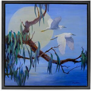 Stupell Shining Moon & Birds Framed Floater Canvas Wall Art Design By Floy Zittin Blue 25 x 25 Stupell Shining Moon & Birds Framed Floater Canvas Wall Art Design By Floy Zittin Blue 25 x 25