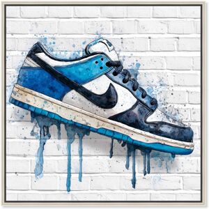 White Sneaker Drip Wall Sports Art Framed Canvas Print by Art Remedy Blue 20 White Sneaker Drip Wall Sports Art Framed Canvas Print by Art Remedy Blue 20