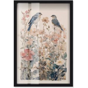 Delicate Birds Kitchen Wall Decor Shadowbox Print by Art Remedy Blue 10 Delicate Birds Kitchen Wall Decor Shadowbox Print by Art Remedy Blue 10
