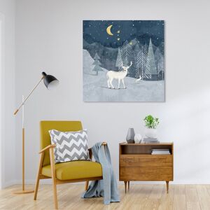 Wynwood Studio Canvas Animals Snow Field Wild Life Night Blue and Navy Blue Modern & Contemporary Wall Art Canvas Print Blue 30 x 30 Wynwood Studio Canvas Animals Snow Field Wild Life Night Blue and Navy Blue Modern & Contemporary Wall Art Canvas Print Blue 30 x 30