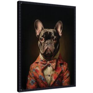 Kate and Laurel Regal Portrait of a Frenchie by The Creative Bunch Studio Framed Canvas Wall Art Print Black 18x24 Kate and Laurel Regal Portrait of a Frenchie by The Creative Bunch Studio Framed Canvas Wall Art Print Black 18x24