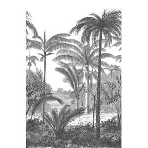Galerie Wallcoverings Orom II Collection Black Palm Trees 62.5-inches wide x 9.18-feet high 3-panel Wall Mural Black 62.5-inches wide x 9.18-feet high Galerie Wallcoverings Orom II Collection Black Palm Trees 62.5-inches wide x 9.18-feet high 3-panel Wall Mural Black 62.5-inches wide x 9.18-feet high
