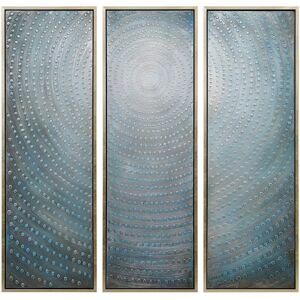 Empire Art Direct Concentric Textured Metallic Hand Painted Canvas Wall Art Set of 3 Blue 60 x 20 Empire Art Direct Concentric Textured Metallic Hand Painted Canvas Wall Art Set of 3 Blue 60 x 20