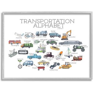 Stupell Educational Transportation Alphabet Kids Learning Vehicles Cars Framed Wall Art, Design by Dishique - Multi Grey 14 x 11 Stupell Educational Transportation Alphabet Kids Learning Vehicles Cars Framed Wall Art, Design by Dishique - Multi Grey 14 x 11