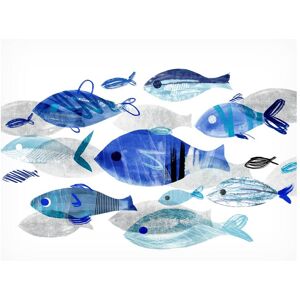 Trademark Fine Art Annie Warren 'Fish Parade II' Canvas Art White 14 x 19 Trademark Fine Art Annie Warren 'Fish Parade II' Canvas Art White 14 x 19