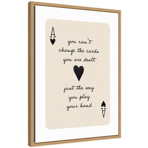 Kate and Laurel Ace of Heart Cards Positive Quote expansion by The Creative Bunch Studio Framed Canvas Wall Art Print Beige 18 x 24 Kate and Laurel Ace of Heart Cards Positive Quote expansion by The Creative Bunch Studio Framed Canvas Wall Art Print Beige 18 x 24