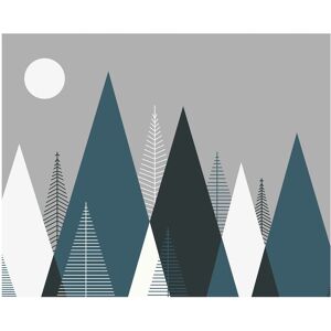 OhPopsi Mountainscape Wall Mural Blue Oversized OhPopsi Mountainscape Wall Mural Blue Oversized