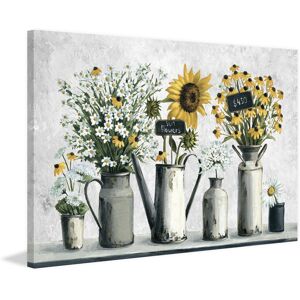 'Fresh Cut Sunflowers' Painting Print on Wrapped Canvas Multi 36 x 24 'Fresh Cut Sunflowers' Painting Print on Wrapped Canvas Multi 36 x 24