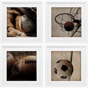Stupell Inspiring Sports Be The Ball Under Glass Framed Design By Kim Allen (Set of 4) Brown 16 x 16 Stupell Inspiring Sports Be The Ball Under Glass Framed Design By Kim Allen (Set of 4) Brown 16 x 16
