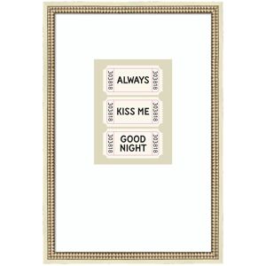 Kate and Laurel Above Bed Decor, Always Kiss Me Goodnight Sage Green Wall Art Retro Poster by Lucky Guava Framed Art Print White 18x26 Kate and Laurel Above Bed Decor, Always Kiss Me Goodnight Sage Green Wall Art Retro Poster by Lucky Guava Framed Art Print White 18x26