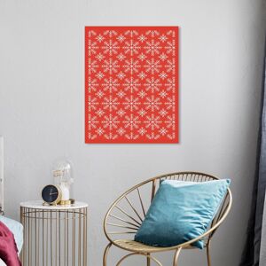 Wynwood Studio Canvas Abstract White Snowflake Pattern Red BG Red Modern & Contemporary Wall Art Canvas Print Red 20 x 24 Wynwood Studio Canvas Abstract White Snowflake Pattern Red BG Red Modern & Contemporary Wall Art Canvas Print Red 20 x 24
