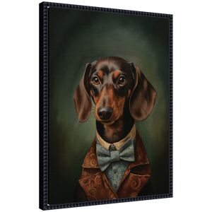 Kate and Laurel Regal Portrait of a Dachshund by The Creative Bunch Studio Framed Canvas Wall Art Print Black 18x24 Kate and Laurel Regal Portrait of a Dachshund by The Creative Bunch Studio Framed Canvas Wall Art Print Black 18x24