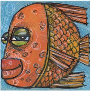 Trademark Fine Art Tim Nyberg 'Fish 12 2019' Canvas Art Blue 24 x 24 Trademark Fine Art Tim Nyberg 'Fish 12 2019' Canvas Art Blue 24 x 24