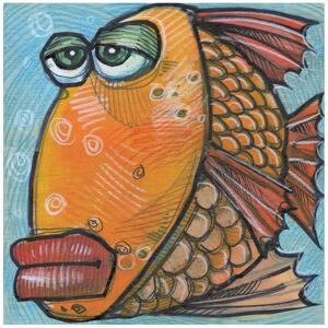Trademark Fine Art Tim Nyberg 'Fish 10 2019' Canvas Art Blue 35 x 35 Trademark Fine Art Tim Nyberg 'Fish 10 2019' Canvas Art Blue 35 x 35