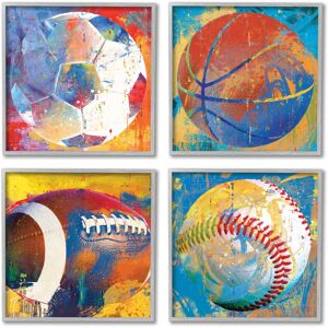 Stupell Collaged Urban Sports Balls 4 Piece Framed Giclee Art Set, Design by Savannah Miler Multi 17 x 17 Stupell Collaged Urban Sports Balls 4 Piece Framed Giclee Art Set, Design by Savannah Miler Multi 17 x 17