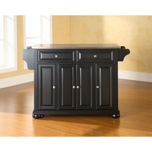 Crosley Furniture Crosley Alexandria Stainless Steel Top Kitchen Island in Black Finish - 18 Black 18 Crosley Furniture Crosley Alexandria Stainless Steel Top Kitchen Island in Black Finish - 18 Black 18